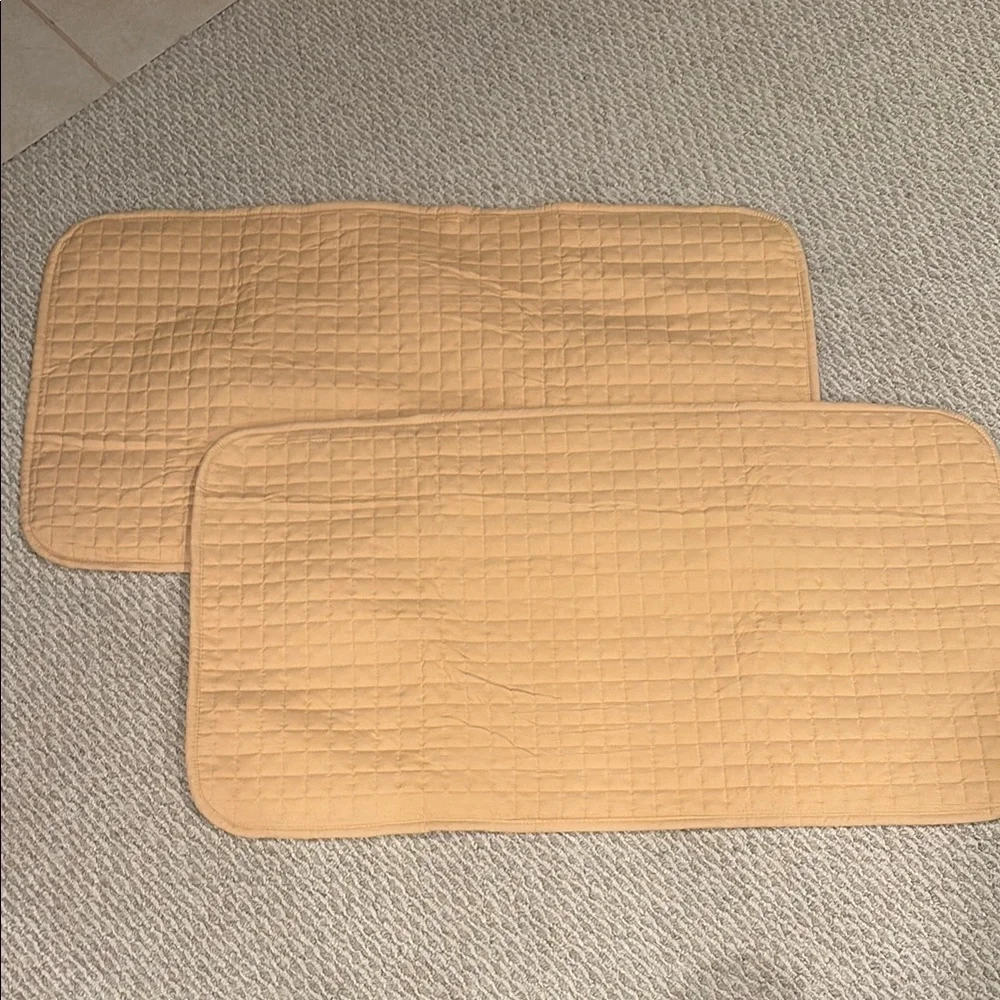 Tan/soft yellow Quilted pillow shams